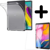 Hoes Geschikt voor Samsung Galaxy Tab A 10.1 2019 Hoesje Siliconen Case Hoes Back Cover Met Screenprotector - Transparant