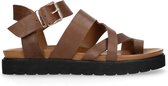 Manfield - Dames - Bruine plateau sandalen - Maat 39