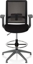 hjh OFFICE Pure Work Grey - Werkstoel / werkkruk/ verhoogde bureaustoel - Zwart - stof / netstof