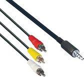 Transmedia 3,5 mm Jack 4 pôles - Câble audio vidéo composite - 2 mètres