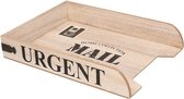 Brievenbakje hout met tekst Urgent - Kantoorbenodigdheden/bureauaccessoires houten postbakjes/brievenbakjes