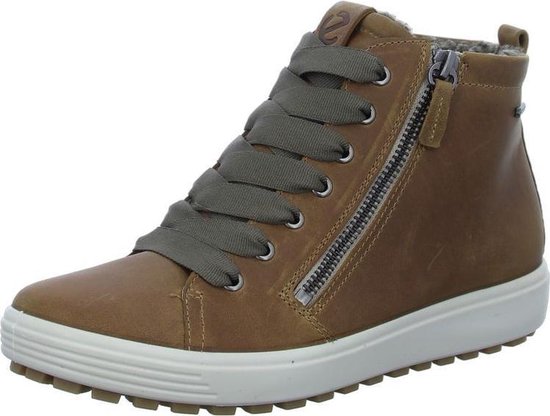 ECCO Soft 7 Tred dames veterboot - Cognac - Maat 43 | bol.com