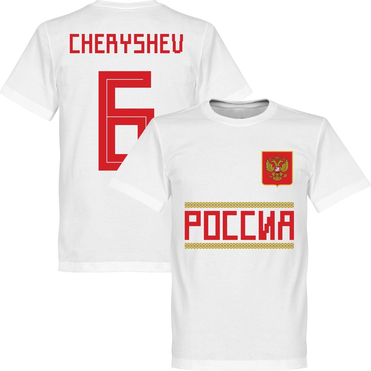 Rusland Cheryshev 6 Team T-Shirt - Wit - XXL