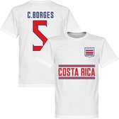 Costa Rica C. Borges 5 Team T-Shirt - Wit - XXXXL
