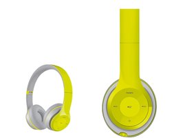 Platinet FH0915GG headset - bluetooth 3.0 - 8 uur speeltijd - handsfree bellen - SD-kaartlezer - Geel