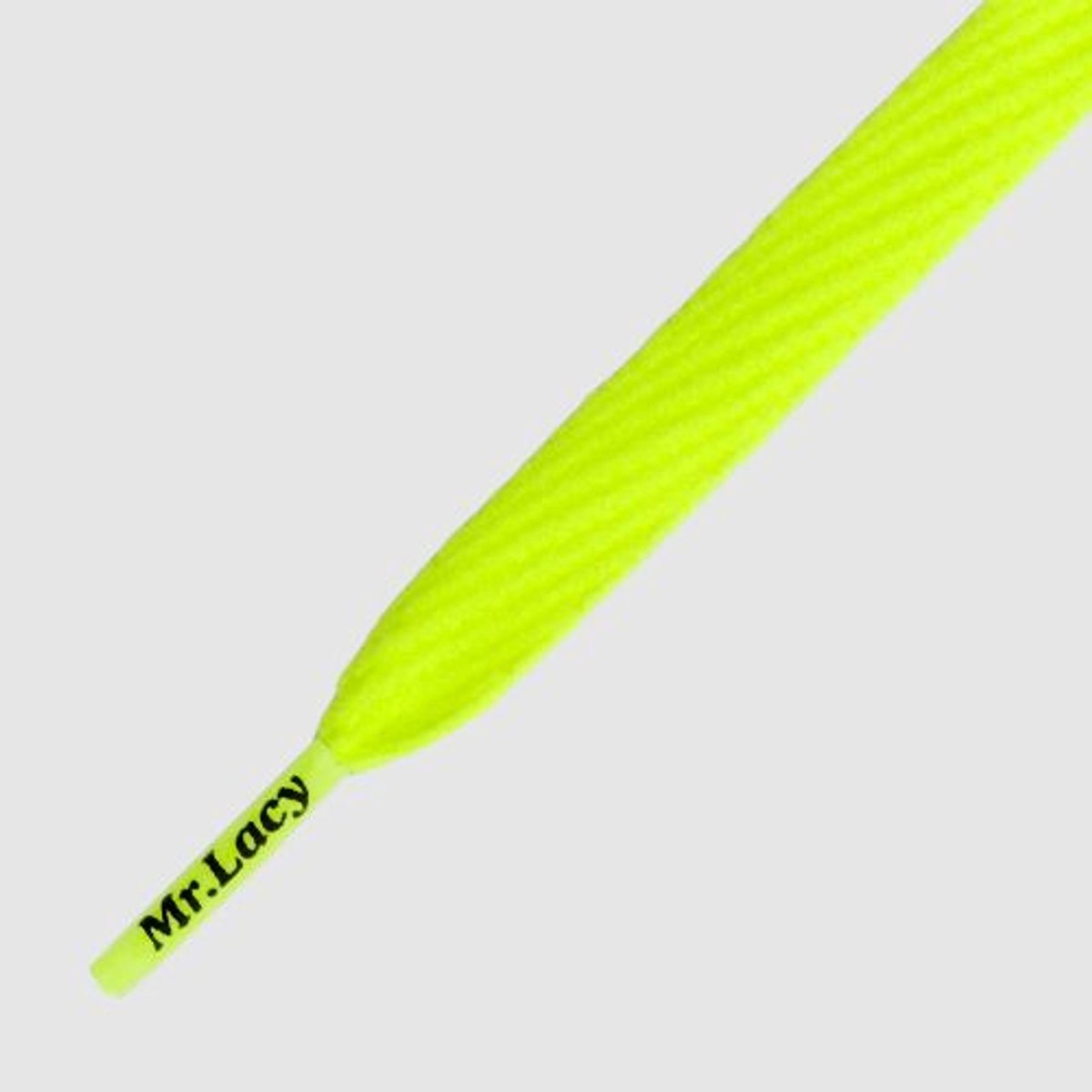 Mr. Lacy - Schoenveters - Veters - Sneakerveters  - Flatties - Plat - Neon Geel - Veterlengte 130 cm – Breedte 10 mm