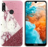 BackCover Marble Glitter voor Huawei Y6 2019 Wit