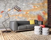Fotobehang Vlies | Muur, Modern | Oranje | 368x254cm (bxh)