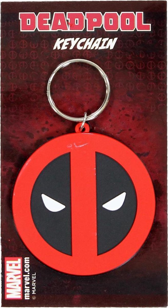 Marvel Comics Deadpool porte-clés en caoutchouc noir / rouge | bol