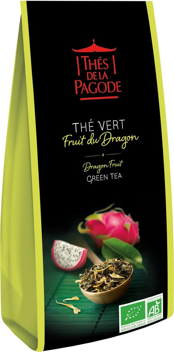 Thés de la Pagode – Groene thee Pitaja - Losse Thee - Biologische thee (100 gram)