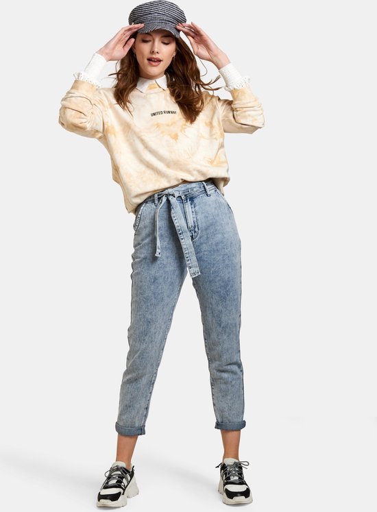 Eksept Snowy Paperbag Jeans - Dames - Mediumstone | bol.com