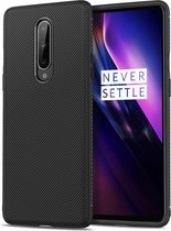 OnePlus 8 Twill Slim Texture TPU Hoesje Zwart