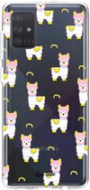 Casetastic Samsung Galaxy A71 (2020) Hoesje - Softcover Hoesje met Design - Rainbow Llama Print