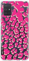 Casetastic Samsung Galaxy A71 (2020) Hoesje - Softcover Hoesje met Design - Leopard Print Pink Print