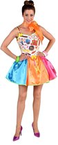Magic By Freddy's - Eten & Drinken Kostuum - Jurk Lekker Snoepje Vrouw - multicolor - XXL - Carnavalskleding - Verkleedkleding