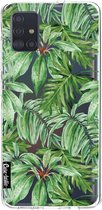 Casetastic Samsung Galaxy A51 (2020) Hoesje - Softcover Hoesje met Design - Transparent Leaves Print