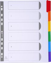 20x Tabbladen karton 160g - geplastificeerde gekleurde tabs + index - 6 tabs - A4 maxi, Wit