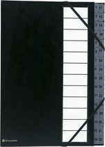6x Sorteermap Ordonator® - 32 indelingen - genummerde tabs van 1 - 32, Zwart