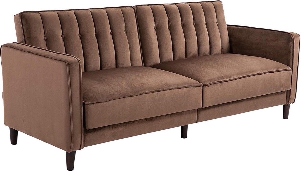 Bol Com Homcom Driezits Slaapbank Koudschuim Bruin 205 X 98 X 98cm