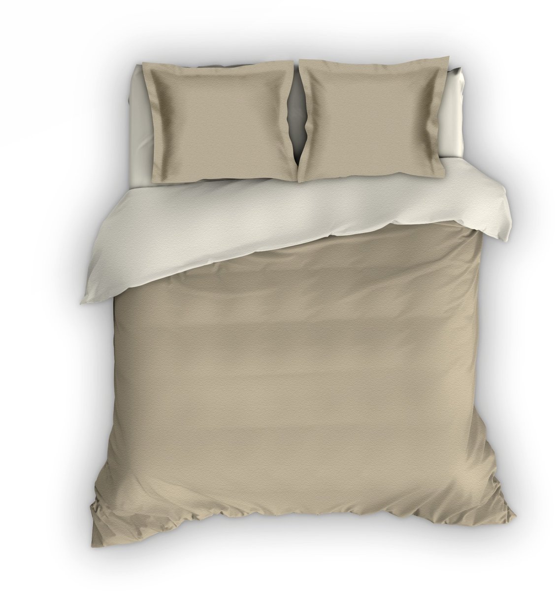 Romanette Comtesse flanel dekbedovertrek - Sand/Ivoor - 1-persoons (140x200/220 cm + 1 sloop)