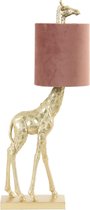 Light & Living Giraffe Tafellamp - Goud/Oud Roze - 20x28x68cm