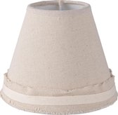 Clayre & Eef | Lampenkap Ø 15*12 cm | Beige | Linnen | Rond | 6LAK0422