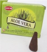 4x Pakjes wierook met 10 kegeltjes Aloe Vera - 40 wierook kegels