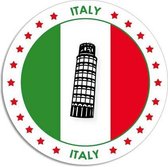 20x Italie sticker rond 14,8 cm - Italiaanse vlag - Landen thema decoratie feestartikelen/versieringen