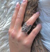 Zilveren ring Vlinder