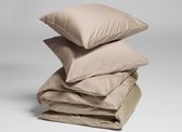 Yumeko dekbedovertrek katoen satijn warm taupe 200x220 met 2 kussenslopen 60x70  - Bio, eco & fairtrade