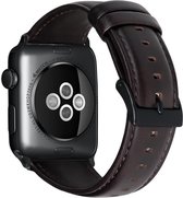 Luxe Leren Bandje voor Apple Watch 1 / 2 / 3 / 4 / 5 | 42MM / 44 MM | Premium kwaliteit | Donkerbruin / Dark Brown Leder