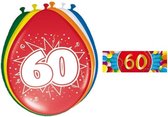 Ballonnen 60 jaar van 30 cm 16 stuks + gratis sticker