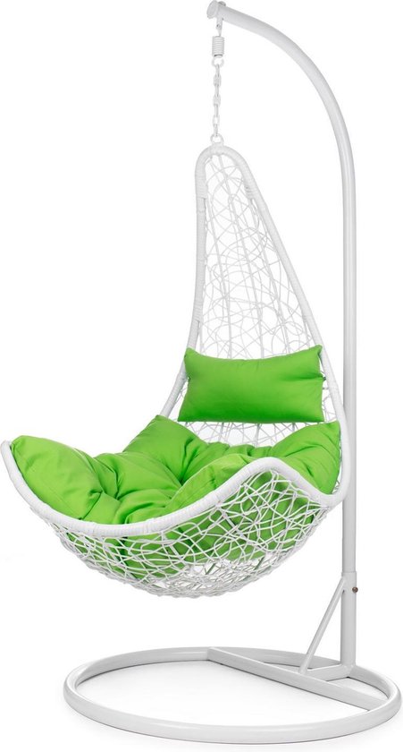 Hangende schommelstoel wit inclusief kussens - - tot 150 kg | bol.com