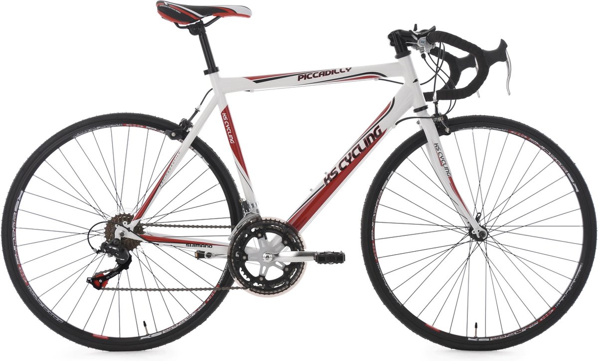 KS Cycling Racefiets 28 inch racefiets Piccadilly met 14 Shimano versnellingen wit