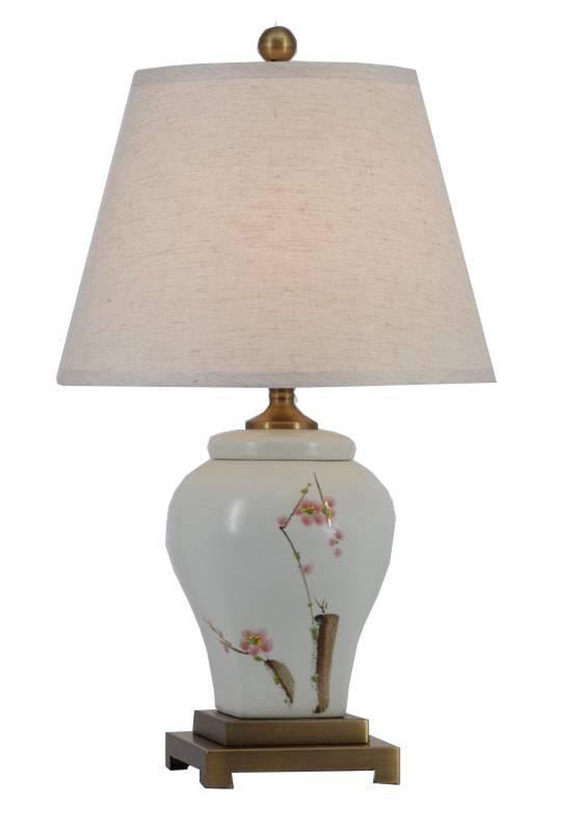 Fine Asianliving Oosterse Tafellamp Porselein Sakura Bloesems