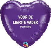 STAYSAFE Hart Paars "Voor de liefste Vader" GEVULD MET HELIUM
