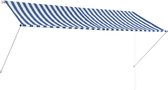 Zonwering uitschuifbaar 300x150 cm blauw en wit