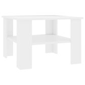 Salontafel - Spaanplaat - Hoogglans wit - 60x60x42 cm