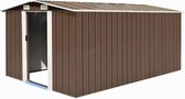 Tuinschuur 257x398x178 cm metaal bruin