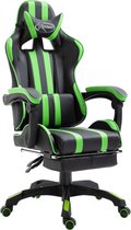 Gamingstoel met voetensteun kunstleer groen