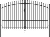 Poort met puntige bovenkant dubbel 3x2 m staal zwart