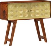 Dressoir 90x30x77 cm massief sheeshamhout met gouden print