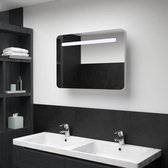 Badkamerkastje - 80x11x55cm - Incl. LED & Spiegel - Wit