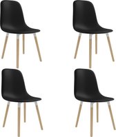 Eetkamerstoelen 4 st kunststof zwart