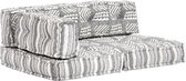 Palletbankkussen stof patchwork grijs