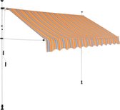 Luifel - Stof - Stalen Frame - Geel & Blauw - 300 cm breed - 120 cm uitschuifbaar (handmatig)