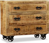 Dressoir met 3 lades ruw mangohout