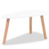 Salontafelset massief grenenhout wit 2-delig