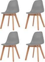 Eetkamerstoelen 4 st kunststof grijs