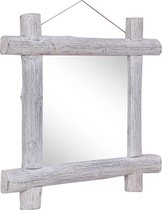 Spiegel houtblokken 70x70 cm massief gerecycled hout